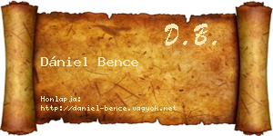 Dániel Bence névjegykártya